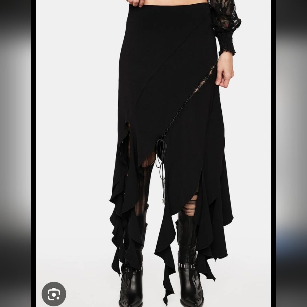 Punk Rave Midi Ruffle Skirt